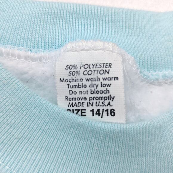 Vintage Les Bebe Sweatshirt Girls Size 8 80s White Pastel Graphic Long Sleeve - Picture 4 of 4